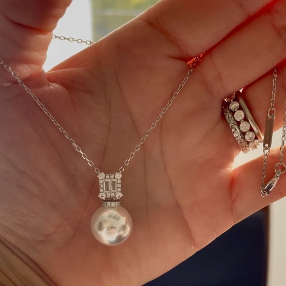 New Never Worn 🎁✨.. GAONAS Sterling Silver Stationary Pearl Pendant Necklace - Picture 4 of 7